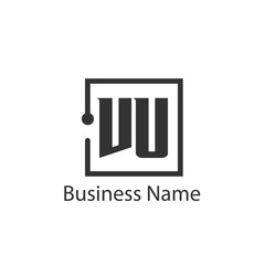 Initial Letter VU Logo Template Design