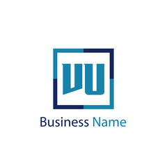 Initial Letter VU Logo Template Design