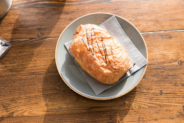 Croissant with chocolate cream