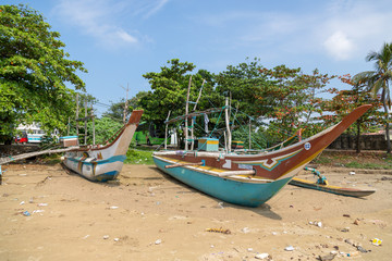 Naklejka na ściany i meble Fishing Boats Sri Lanka