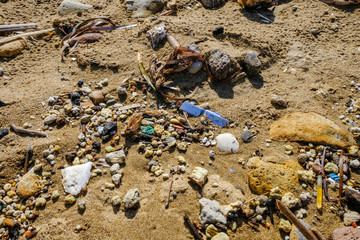 Plastic and general garbage on the beach.