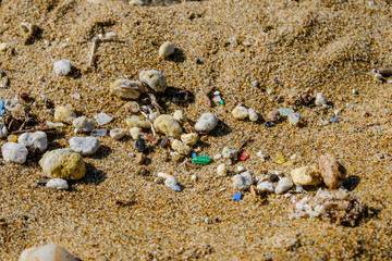 Plastic and general garbage on the beach.
