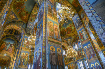 Fototapeta na wymiar Mosaic in the Church of the Savior on Blood in St. Petersburg