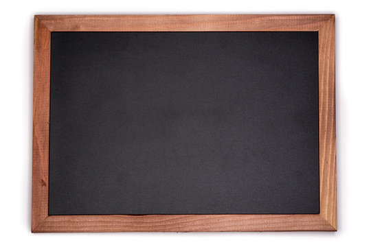Empty chalk board background. Blank blackboard with wooden frame.