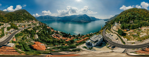 Italy Como Lake drone Air 360 vr virtual reality drone panorama