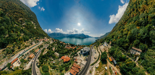 Italy Como Lake drone Air 360 vr virtual reality drone panorama