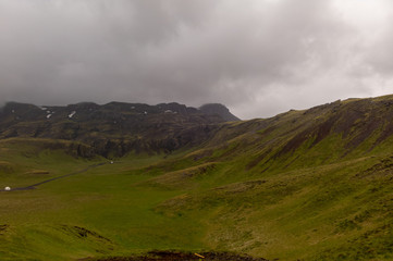 landscape with mountains and clouds