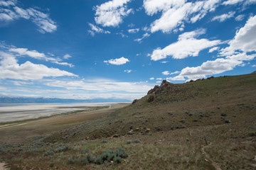 Fototapeta na wymiar Antelope Island State Park in Utah. Beautiful landscape along the Great Salt Lake