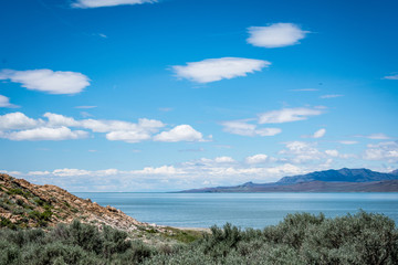 Fototapeta na wymiar Antelope Island State Park in Utah. Beautiful landscape along the Great Salt Lake