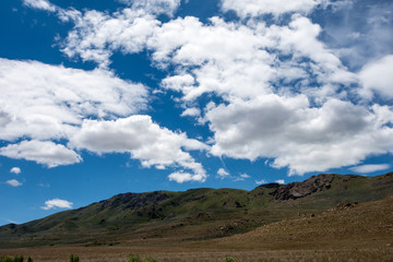 Barren foothills landscape in Antelope Island State Park, near Salt Lake City, UTAH, with lots of copyspace