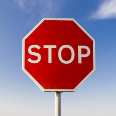 Stop sign by the City road