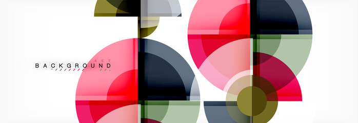 Obraz premium Abstract background - multicolored circles, trendy minimal geometric design