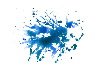 Splash abstract watercolor background. Hand painted illustration.