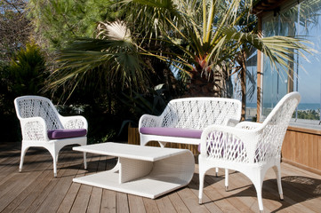 patio outdoor furniture in garden