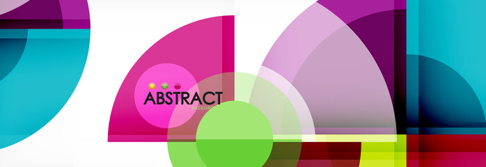 Abstract background - multicolored circles, trendy minimal geometric design