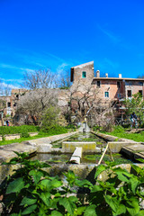 Fototapeta na wymiar The Caffarella park in the city of Rome, Appia Antica, Almone river
