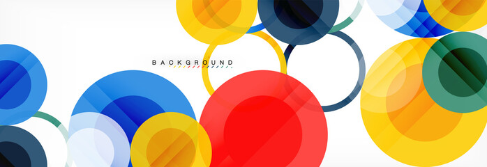 Abstract colorful geometric composition - multicolored circle background