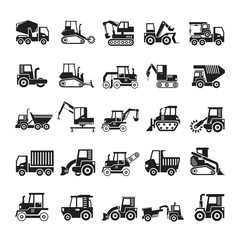 construction and mining equipment icons © bigpa