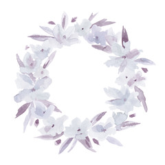 Obraz premium Watercolor flower wreath.