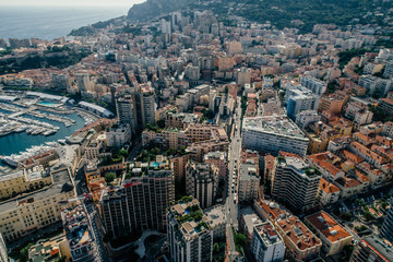 Obraz premium Monaco Monte-Carlo city riviera Drone summer photo