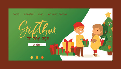 Christmas 2019 Happy New Year greeting card vector boy and girl friends celebrate together background banner holidays winter xmas hand draw congratulation New Year poster or web banner illustration