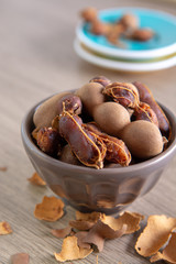 Fruits of tropcal Africal tree tamarind, used in cooking, traditional medicine and metal polish