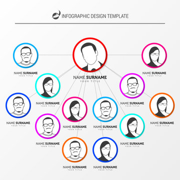 Creative organization chart. Infographic design template. Vector