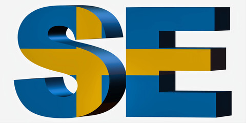 3d Country Short Code Letters - Sweden