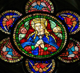 Mother Mary - Stained Glass in Leon Cathedral, Spain