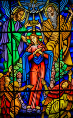 Fototapeta premium Mother Mary - Stained Glass in Ponte De Lima