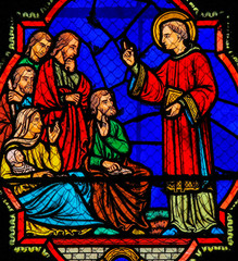 Preaching saint - Stained glass in Tours cathedral