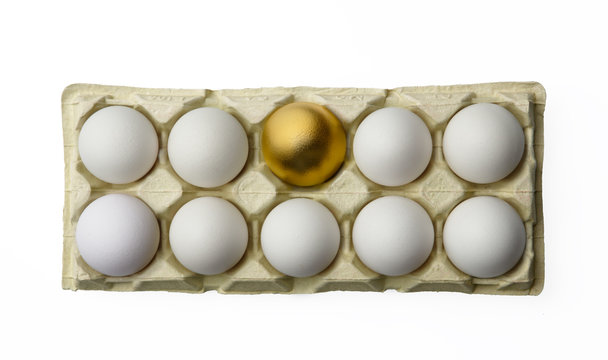 White eggs and golden one