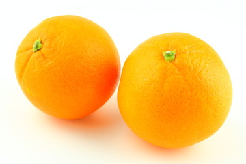 fresh orange fruits isolated on a white background