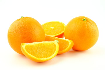 fresh orange fruits isolated on a white background