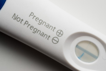 Pregnancy test on white