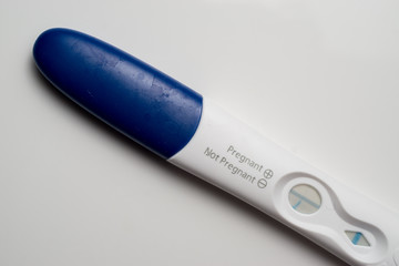 Pregnancy test on white