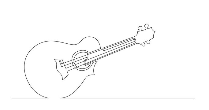 Animation of continuous line drawing of concert ukulele with cutaway