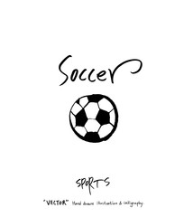 Obraz premium 스포츠 포스터 / 손으로 그린 스포츠 그림