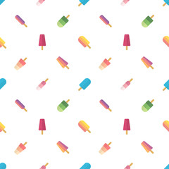 Ice cream seamless pattern background - Vector