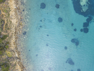 Beach in Punta Ala. Italy aerial landscape