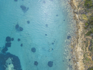 Beach in Punta Ala. Italy aerial landscape