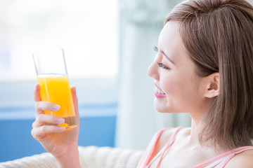 woman drink juice