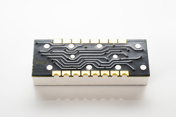 Surface mount 7-segment Binary digit on white isolated background
