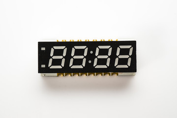 Surface mount 7-segment Binary digit on white isolated background