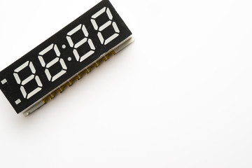 Surface mount 7-segment Binary digit on white isolated background