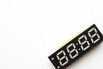 Surface mount 7-segment Binary digit on white isolated background