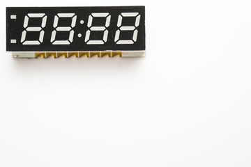 Surface mount 7-segment Binary digit on white isolated background