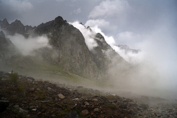 Mountain landscape, autumn came to the mountains.