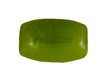 Green soap isolated on the white background
