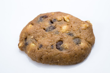 Chocolate Chip cookies on white isolated background